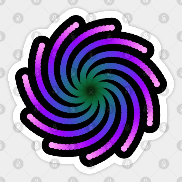 Galaxy Spiral | Light Nebula Pink Blue Green Sticker by aRtVerse